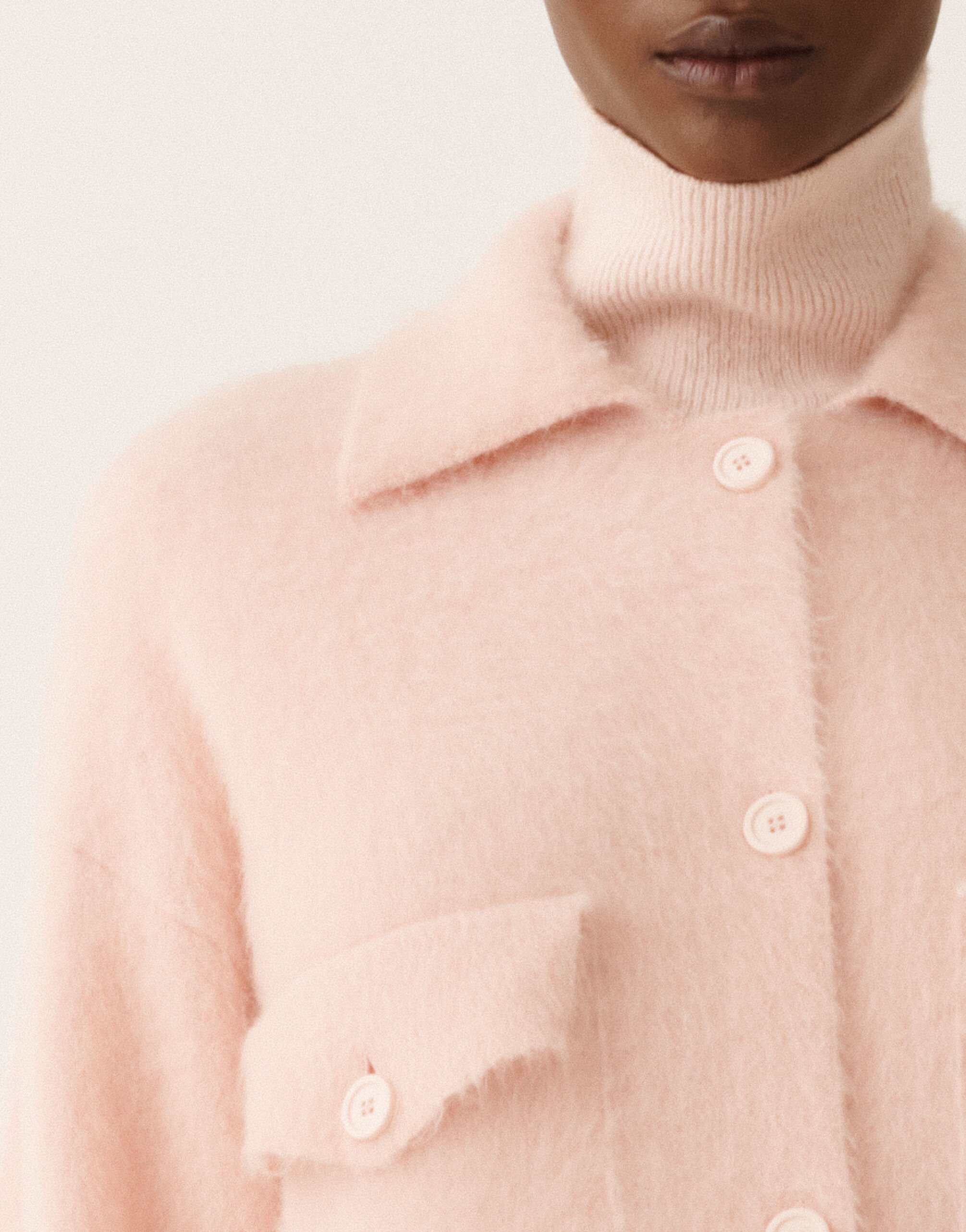 Fabiana Filippi Hemd aus gebürstetem Merino und Mohair, Quarzrosa Rosa MAD225F543L6200000