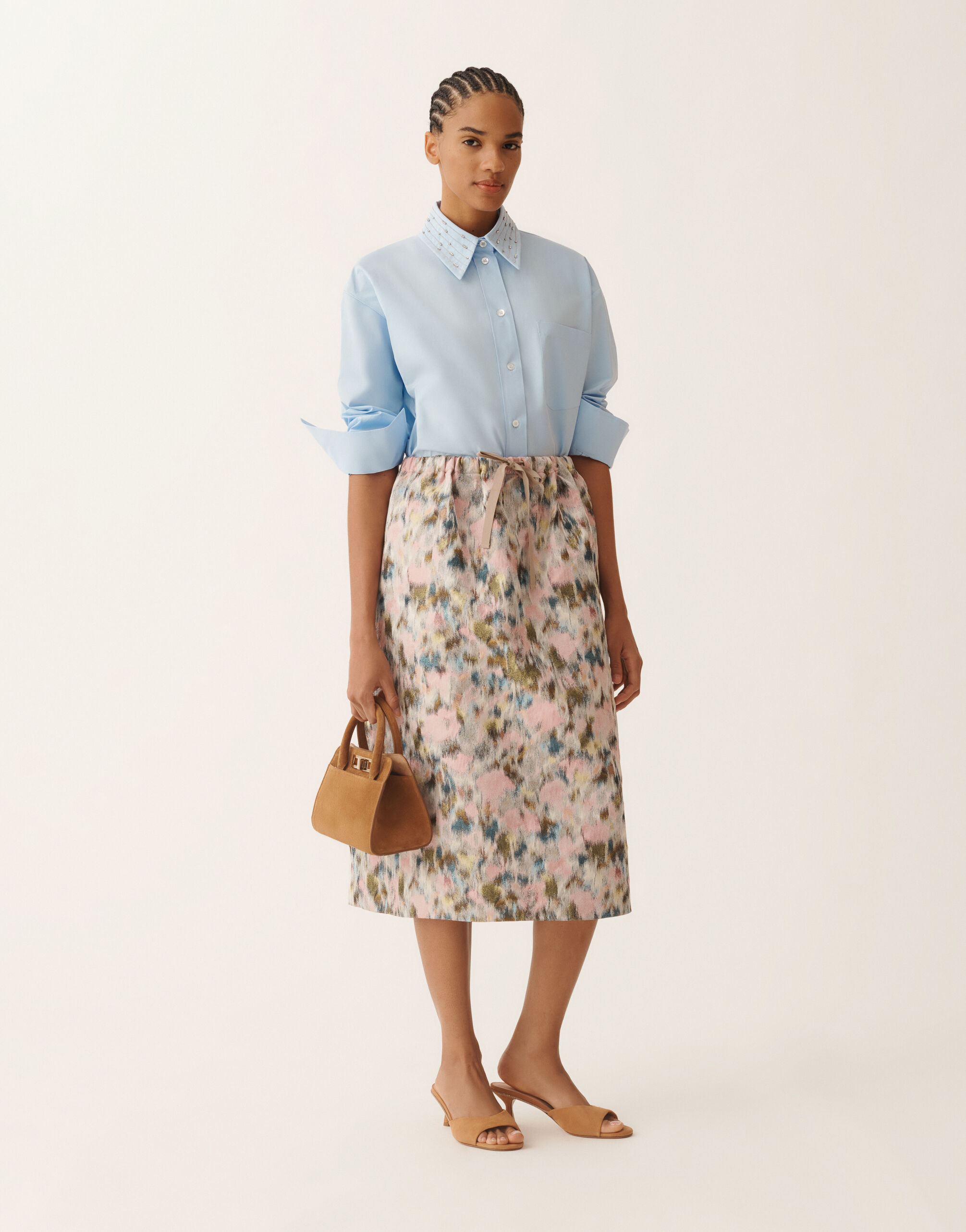 Gonna midi in tecnico chiné, chiné Fabiana Filippi Gonna midi in tecnico chiné, chiné CHINE' GND276F848D9490000