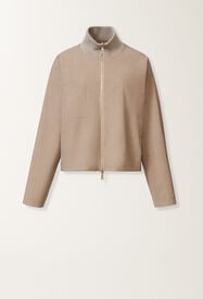 Fabiana Filippi Reversible Platinum mohair jacket in lightweight wool, cocoa and maple White GCD225F641L6800000