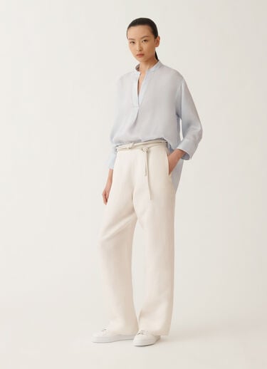 Fabiana Filippi Linen and viscose trousers, light sand BUTTER WHITE PADC02F400H5480000