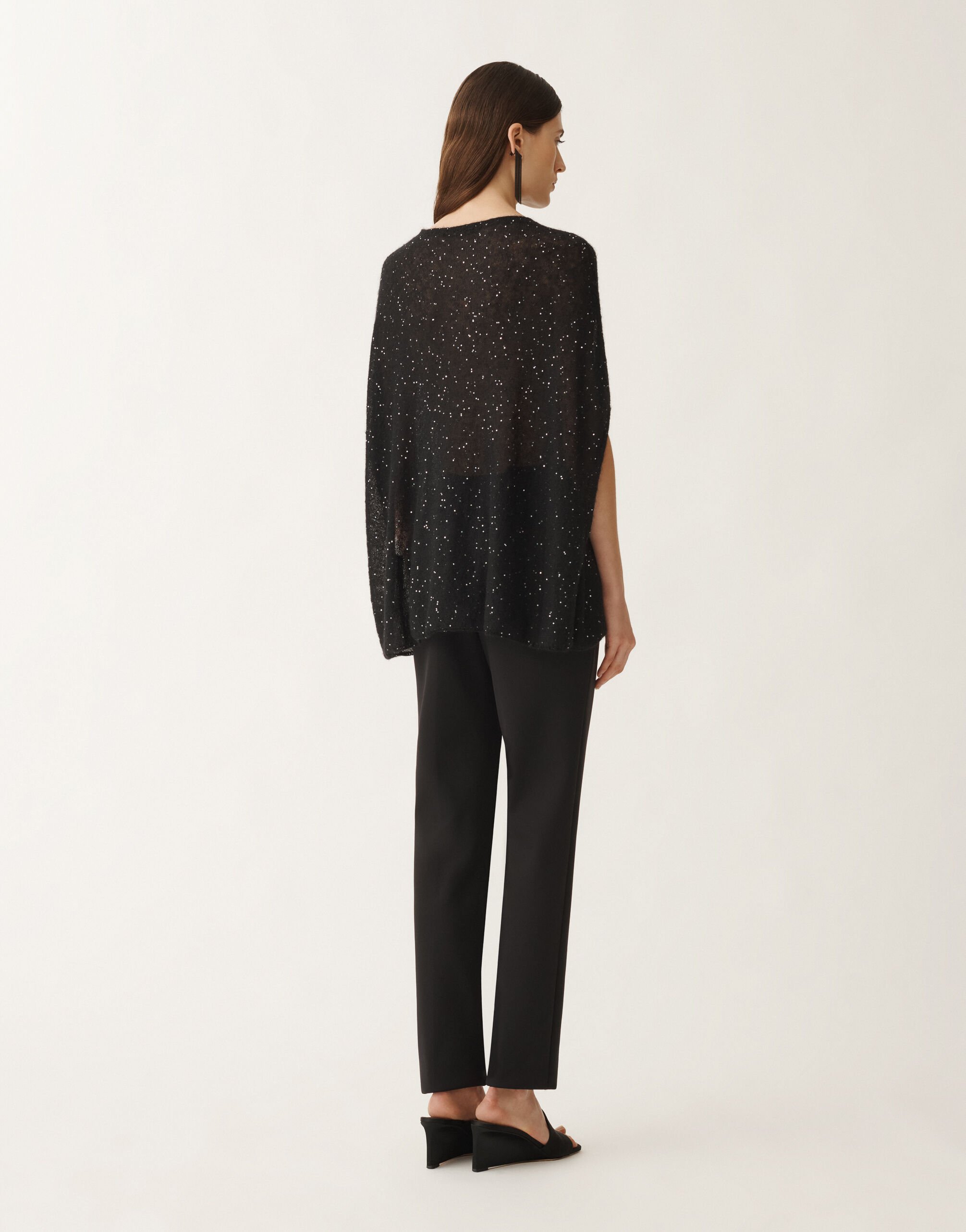 Fabiana Filippi Mohair cape, black BLACK MAD265F082D8170000