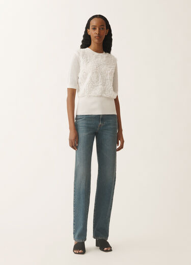 Fabiana Filippi Linen sweater, white WHITE MAD275F539L3480000