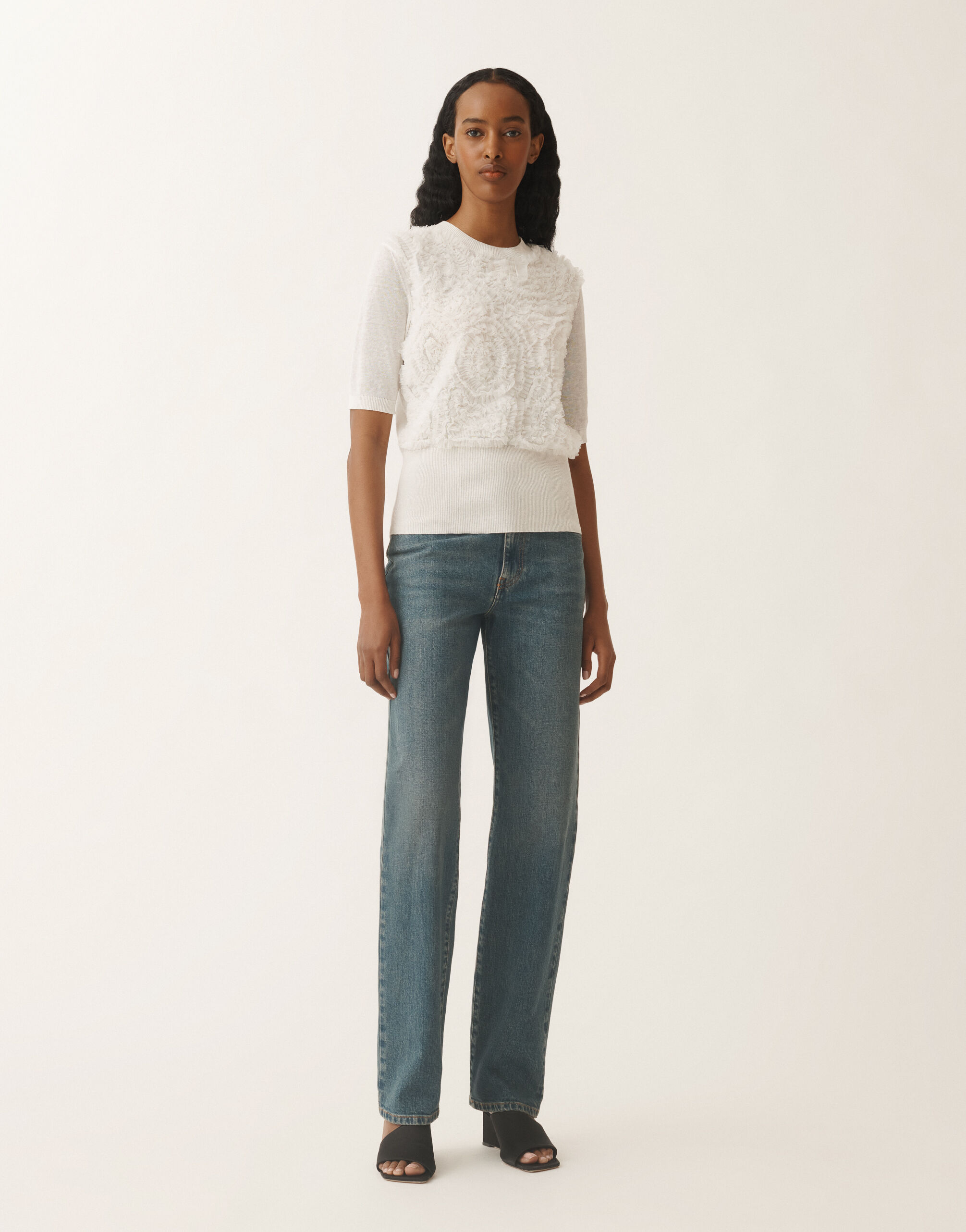 Fabiana Filippi Linen sweater, white WHITE MAD275F539L3480000