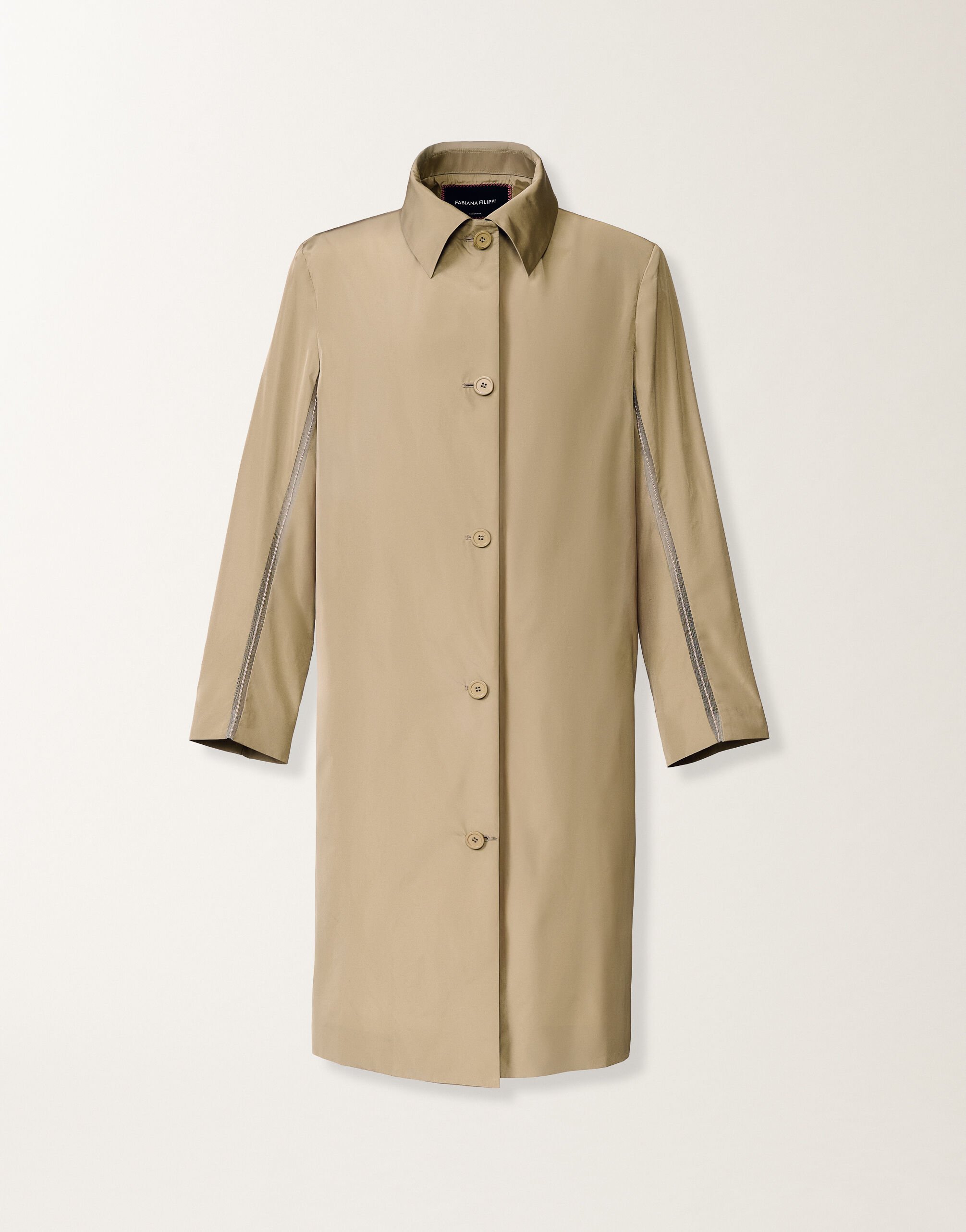 Fabiana Filippi Technical taffeta overcoat, khaki KHAKI CTD276F255M1260000