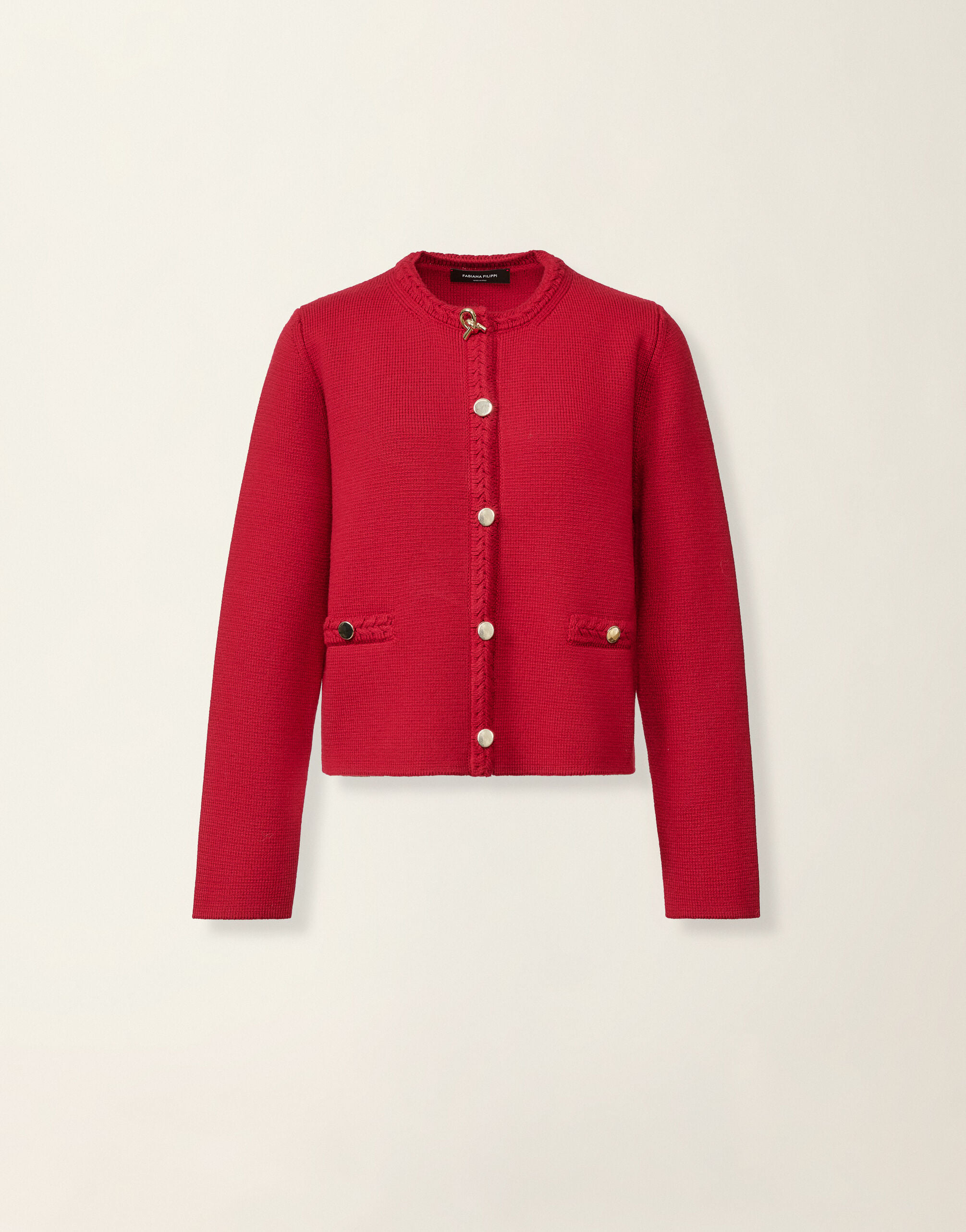 Fabiana Filippi Cardigan aus Merinowolle, rot Rot GCD216F166D4620000