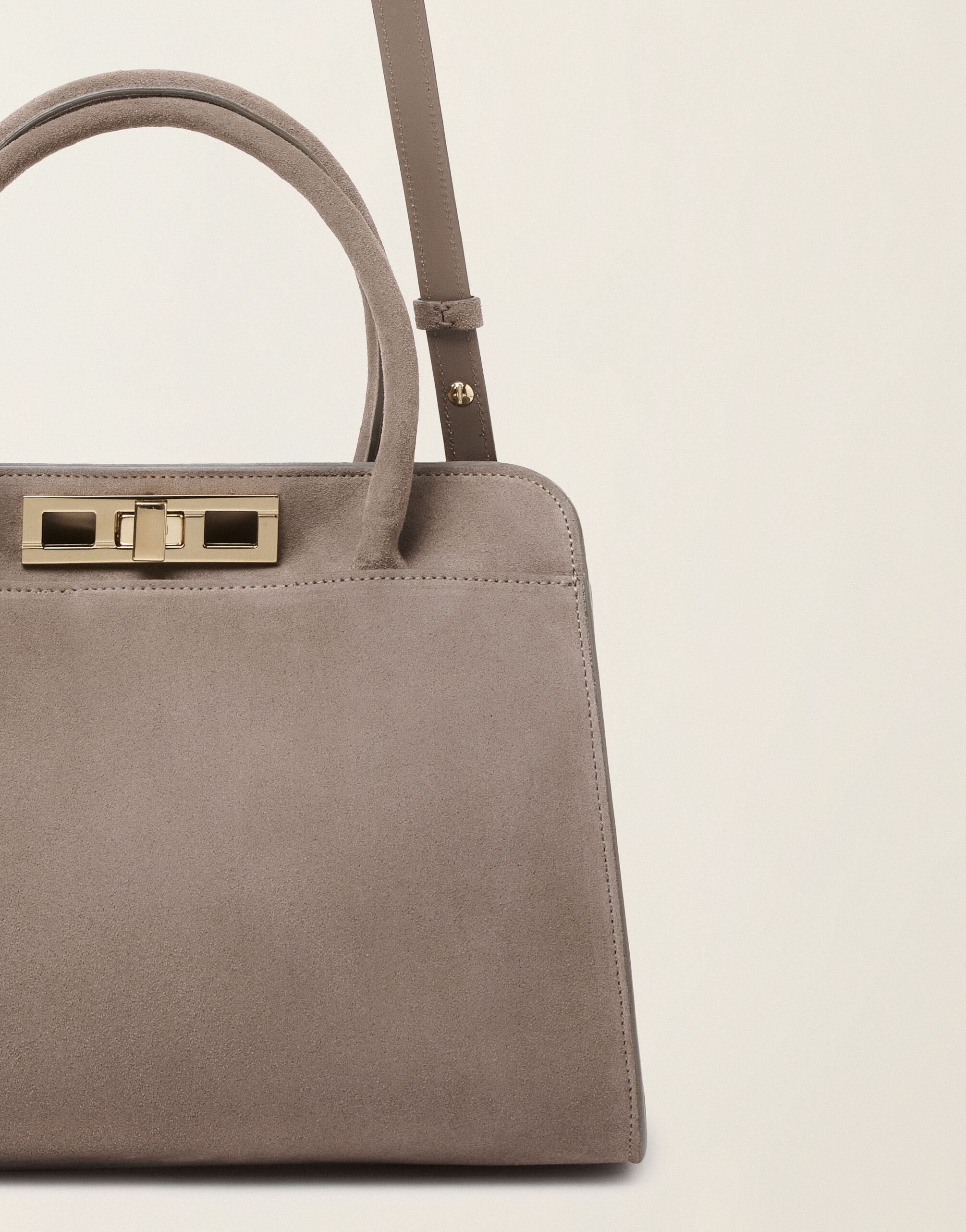 Fabiana Filippi Sac à main moyen en daim, moka meringue Moka meringue BGD216A852M5000000