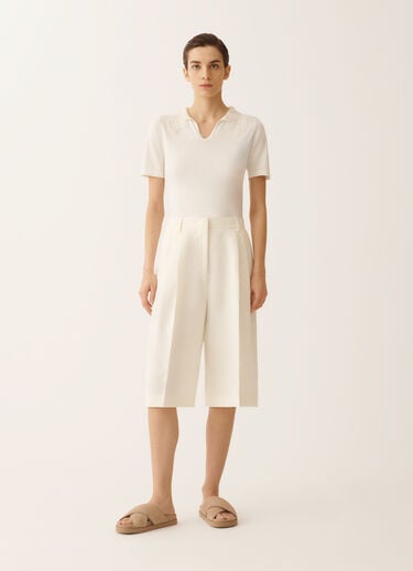 Fabiana Filippi Fluid linen and viscose Bermuda shorts, in a butter hue BUTTER PAD276F794M1500000