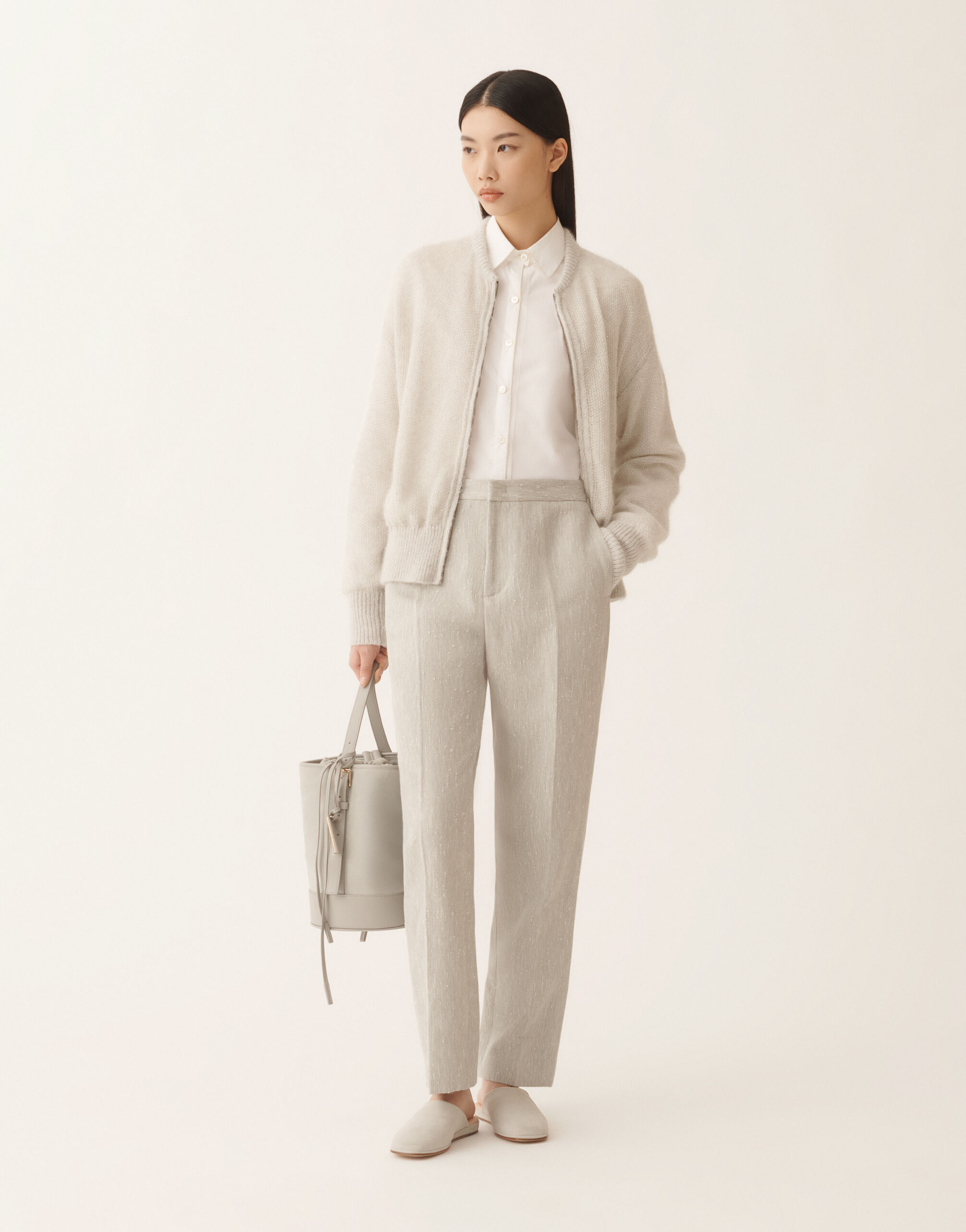 Mohair bomber with sequins, gravel for Women | Fabiana Filippi®