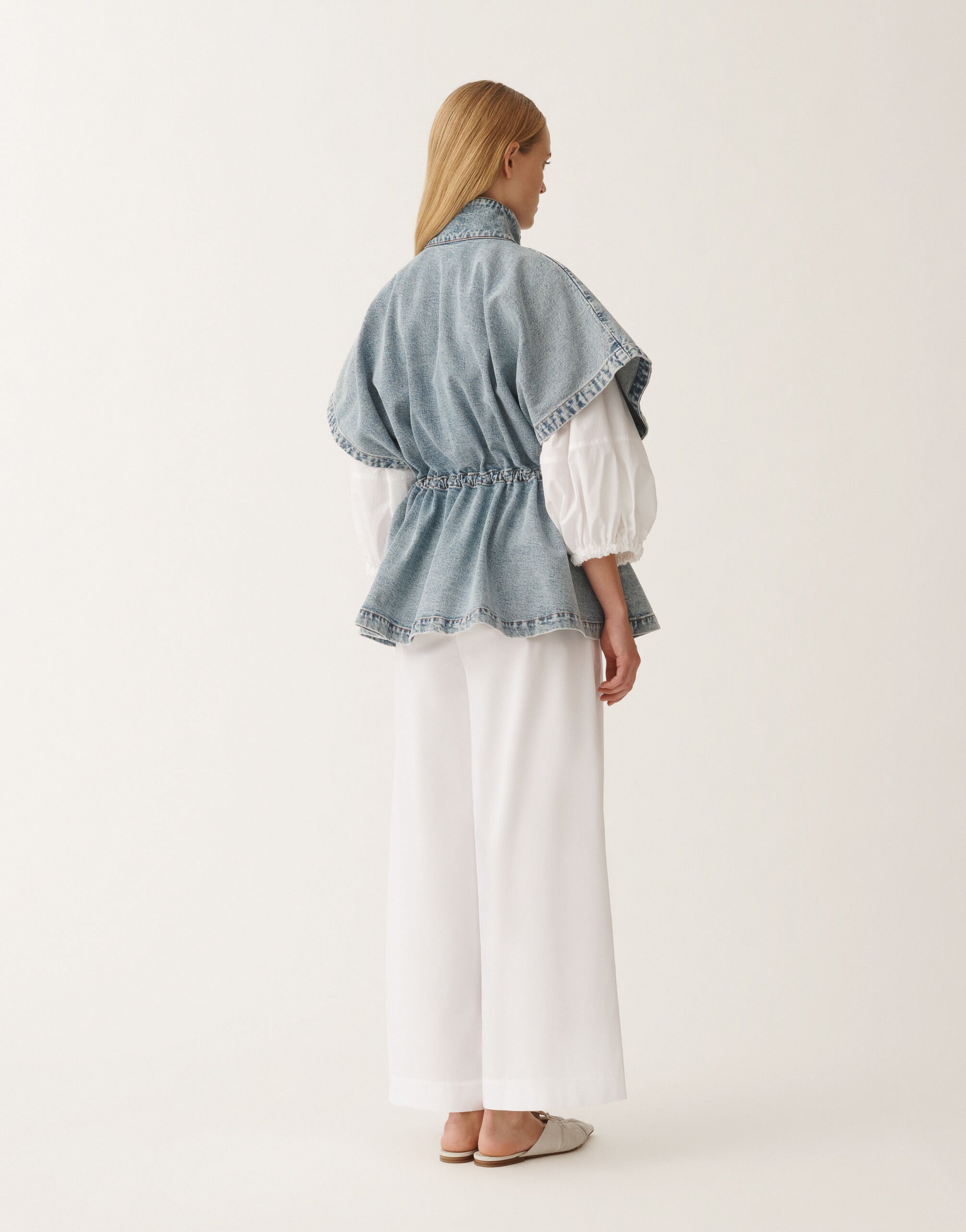 Fabiana Filippi Veste en denim stretch, bleu ciel marbré BLEU CTD275F255L3690000