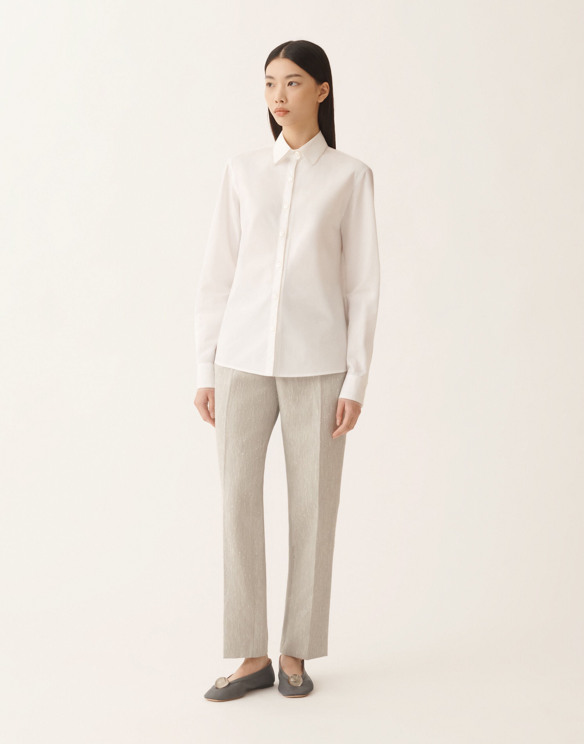 Optical white poplin shirt for Women | Fabiana Filippi®