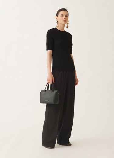 Fabiana Filippi Jogger trousers in bi-stretch fresco wool, black rock Black PAD215F353D6200000