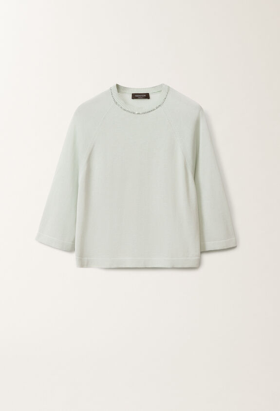 Fabiana Filippi Organic cotton cape, aqua green AQUAGREEN MAD275F481L2470000
