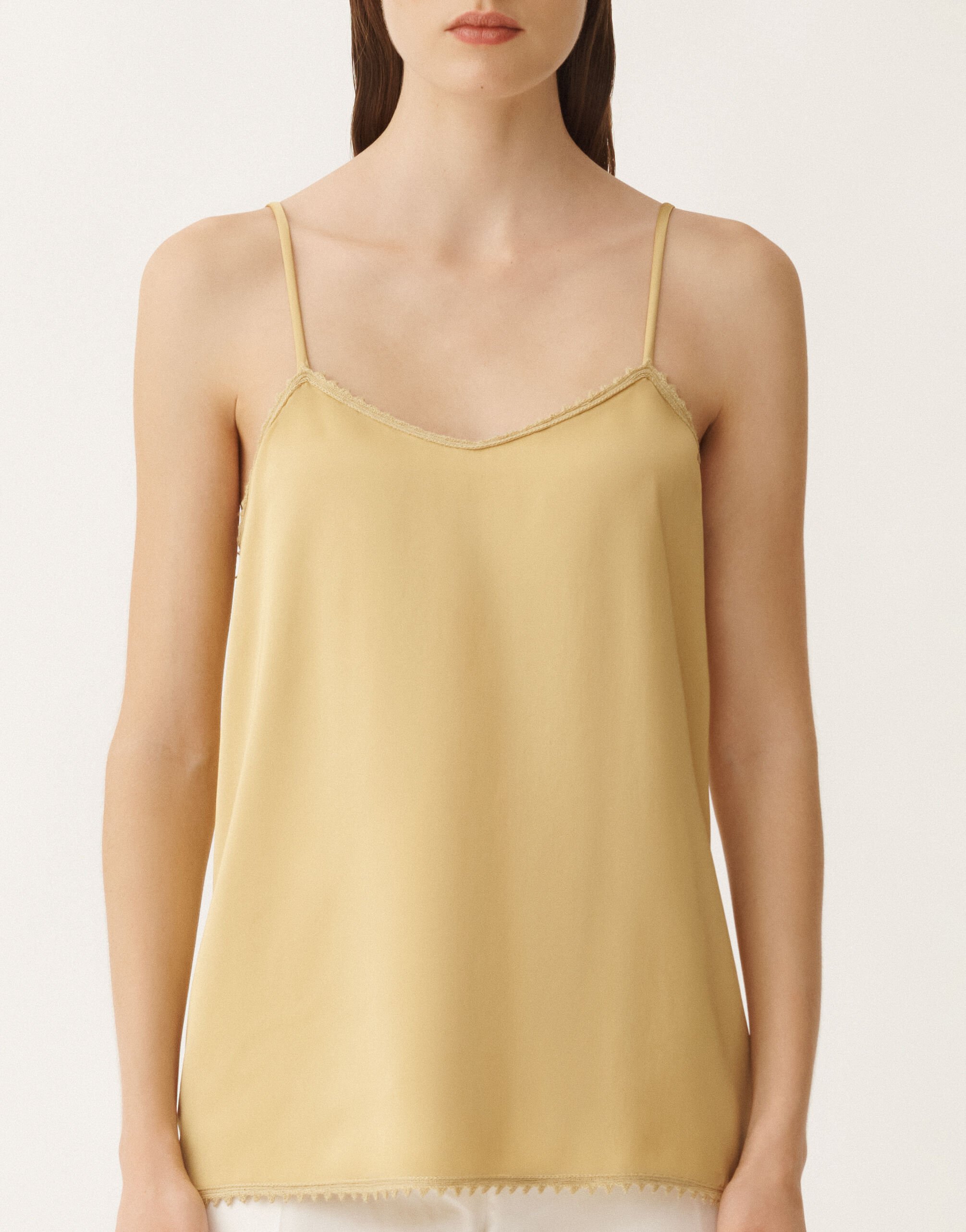 Fabiana Filippi Lingerie-Top aus Satin in Viskose, gold GELB TPD265F302L2220000