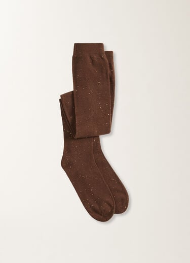 Fabiana Filippi Wool socks with sequins, ebony BROWN SAD215A862L5570000