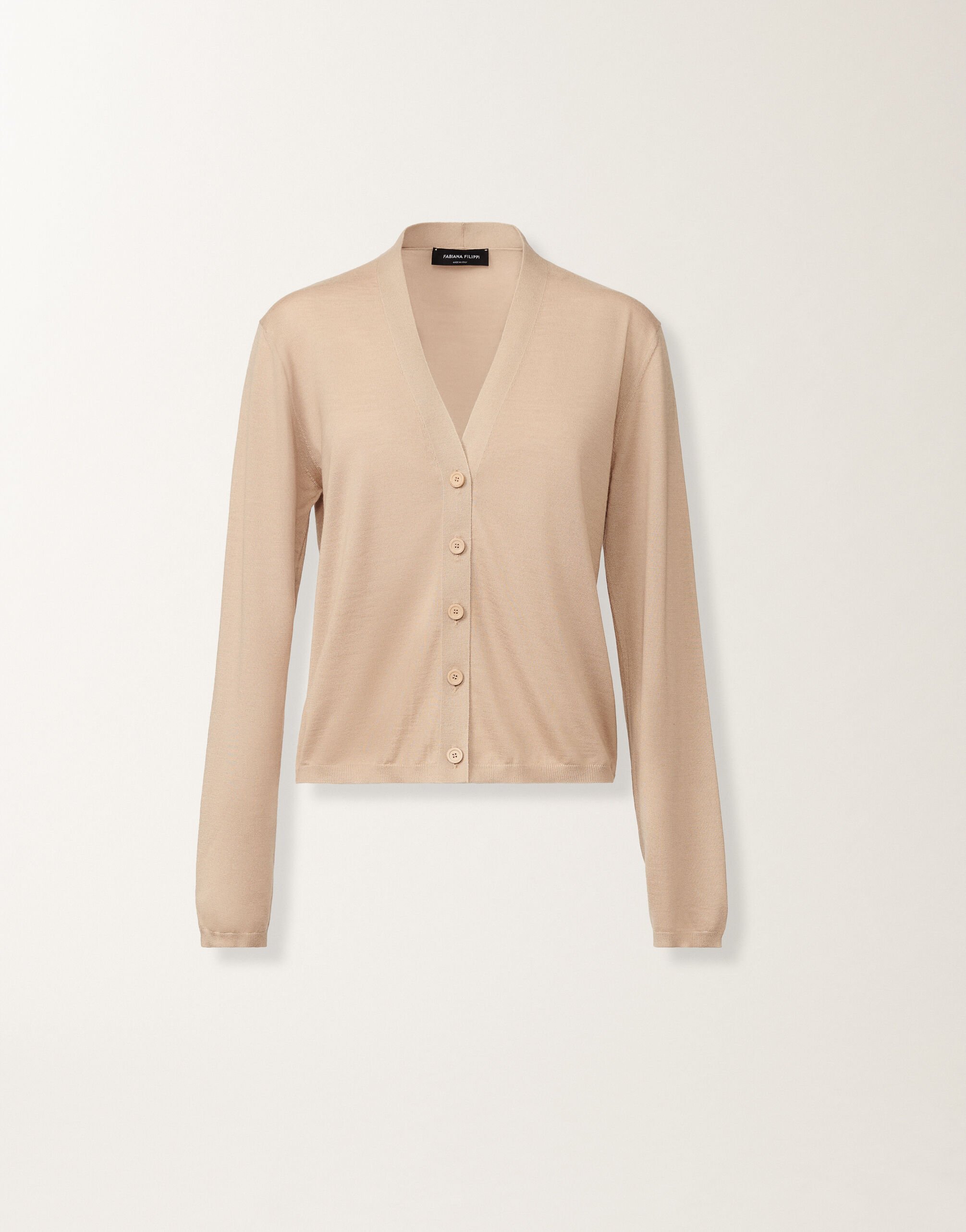 Fabiana Filippi Cashmere and silk cardigan, maple BEIGE MAD215F009N9070000
