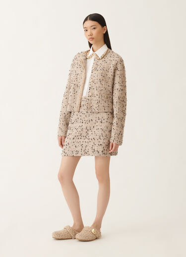 Fabiana Filippi Buttoned tweed jacket, maple and black BEIGE GCD215F122L5450000
