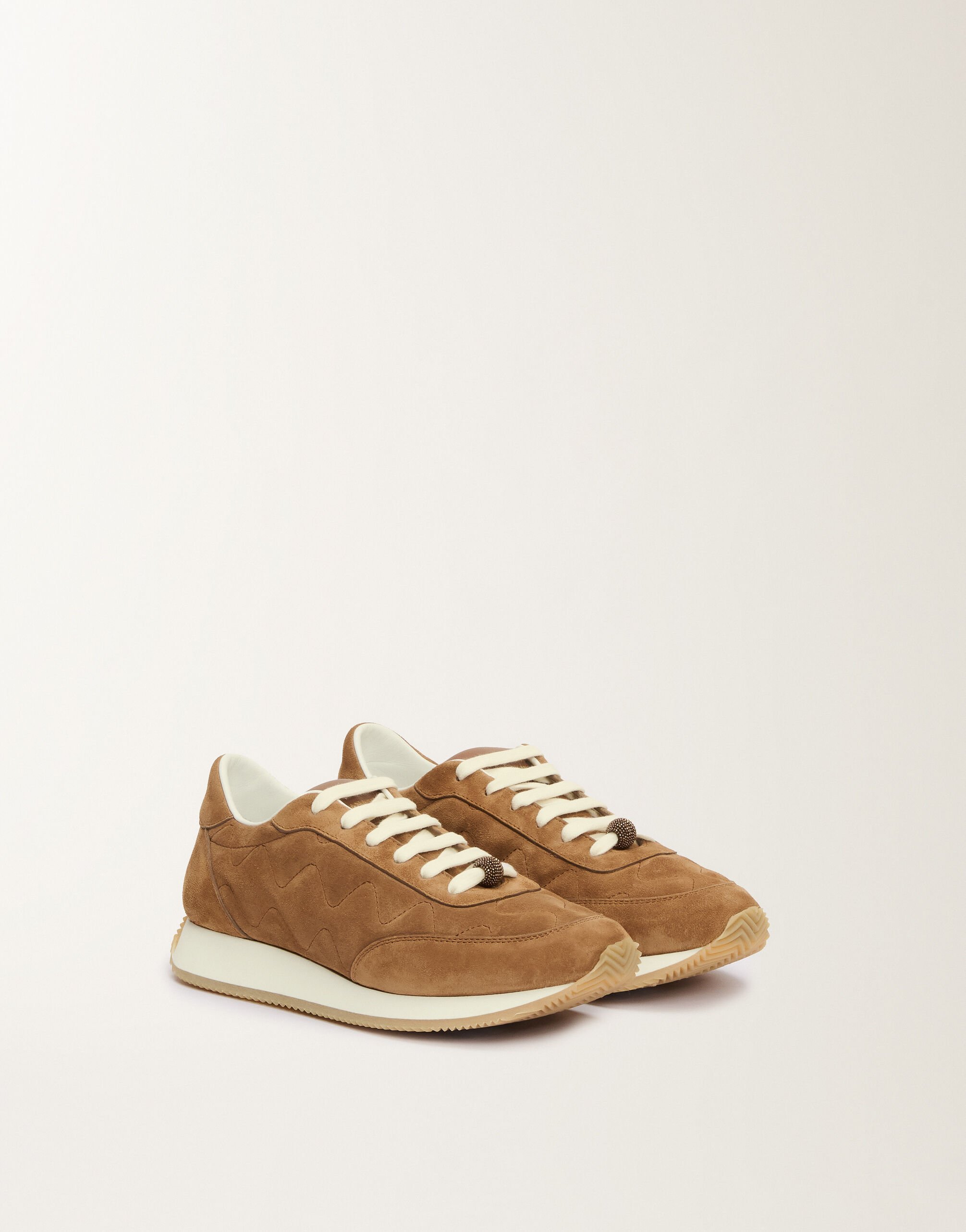 Fabiana Filippi Quilted suede running shoes, wicker BROWN ASD215A804L8340000