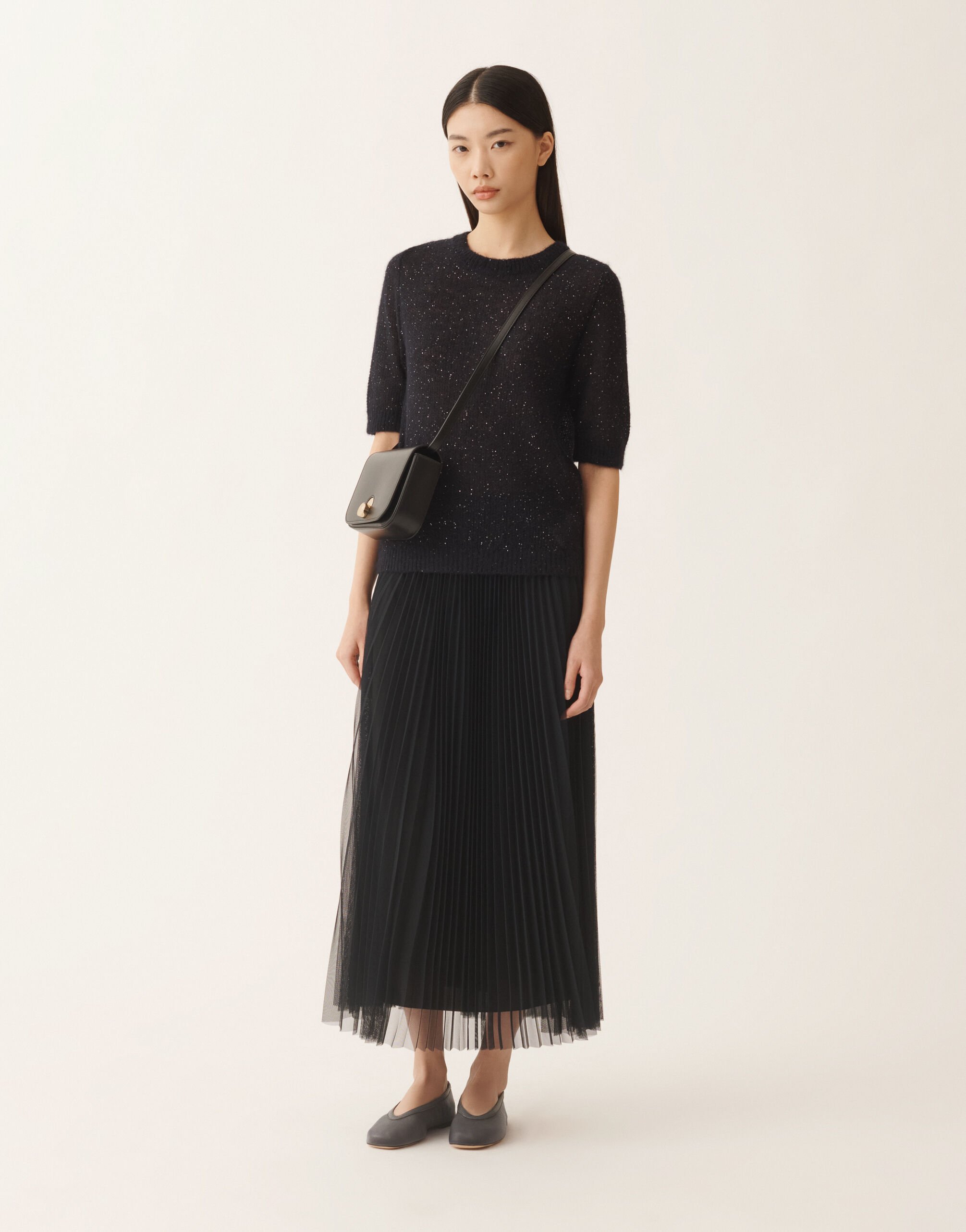 Fabiana Filippi Midnight blue mohair sweater with sequins Blue MAD266F131L7950000