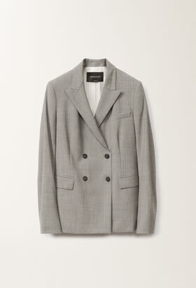 Fabiana Filippi BISTRETCH WOOL MICRO DOUBLE BREASTED JACKET, FILO DIAMANTE VANILLA GCD275F232L3750000