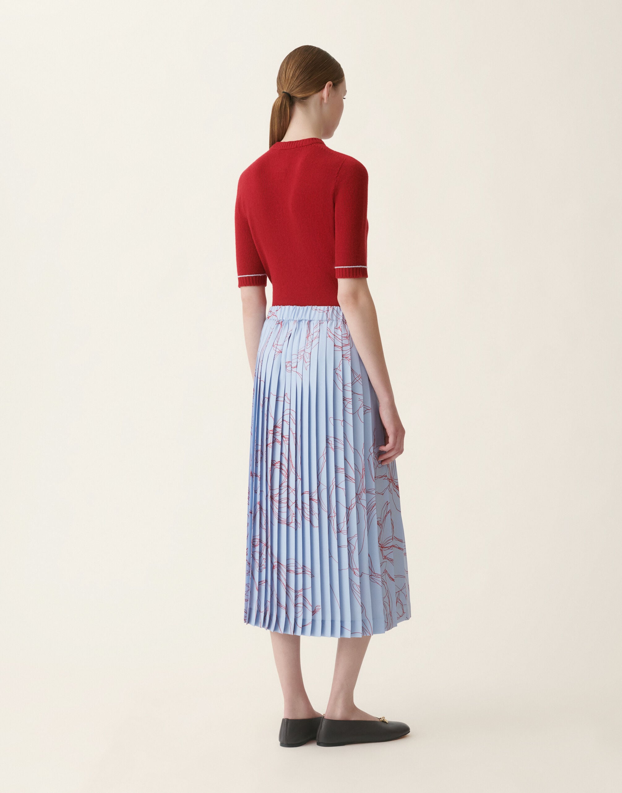 Fabiana Filippi Gonna midi in twill di seta, azzurro Azzurro GND216F339M3070000