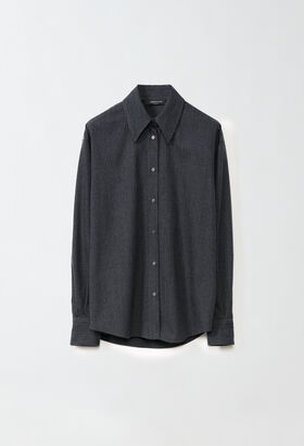 Fabiana Filippi PINSTRIPE FLANNEL BOYFRIEND SHIRT GREY JED224F605L0790000