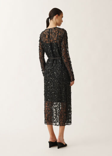Fabiana Filippi Kleid aus Organza mit Paillettenstickerei, schwarz SCHWARZ ABD265F218L1840000