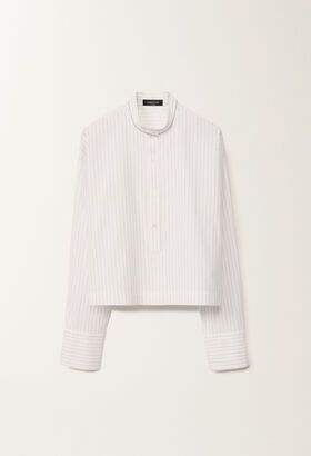 Fabiana Filippi Camicia in popeline rigato, bianco ottico e nero BIANCO CAD265F356L2340000