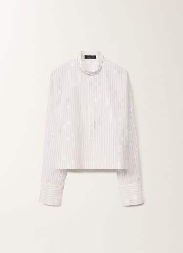 Fabiana Filippi Striped poplin shirt, optical white and black WHITE CAD265F356L2340000