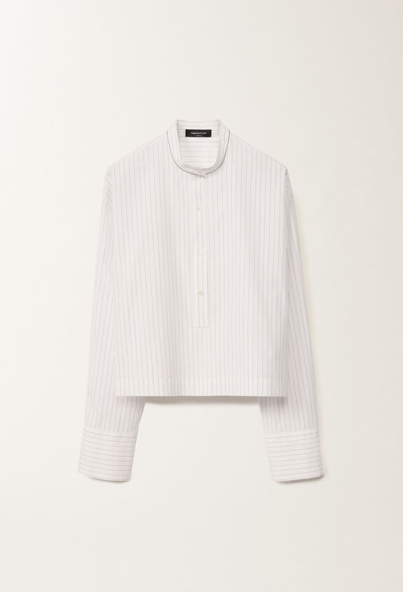 Fabiana Filippi Chemise en popeline rayée, blanc optique et noir BLANC CAD265F356L2340000
