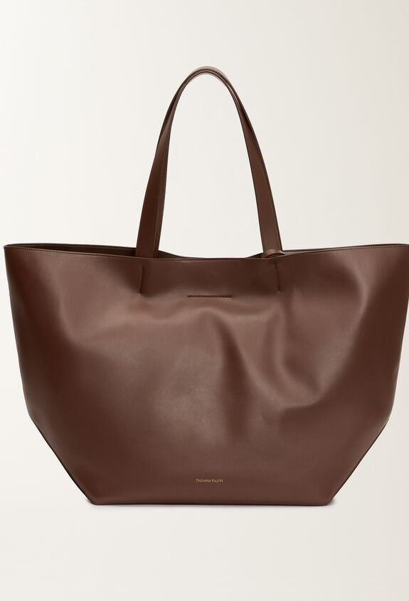 Fabiana Filippi Eclissi smooth nappa leather tote bag, ebony BROWN BGD215A906L8020000