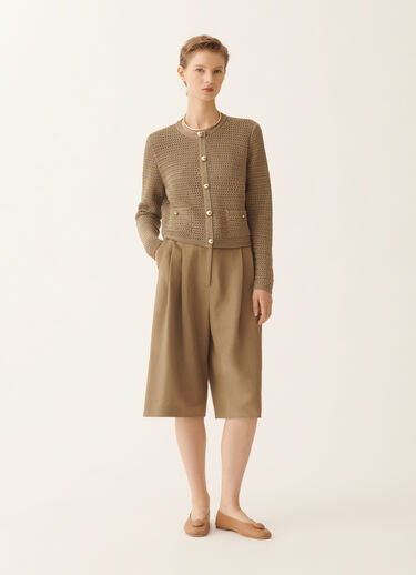 Fabiana Filippi Cotton ribbon cardigan, khaki KHAKI MAD276F513D6630000