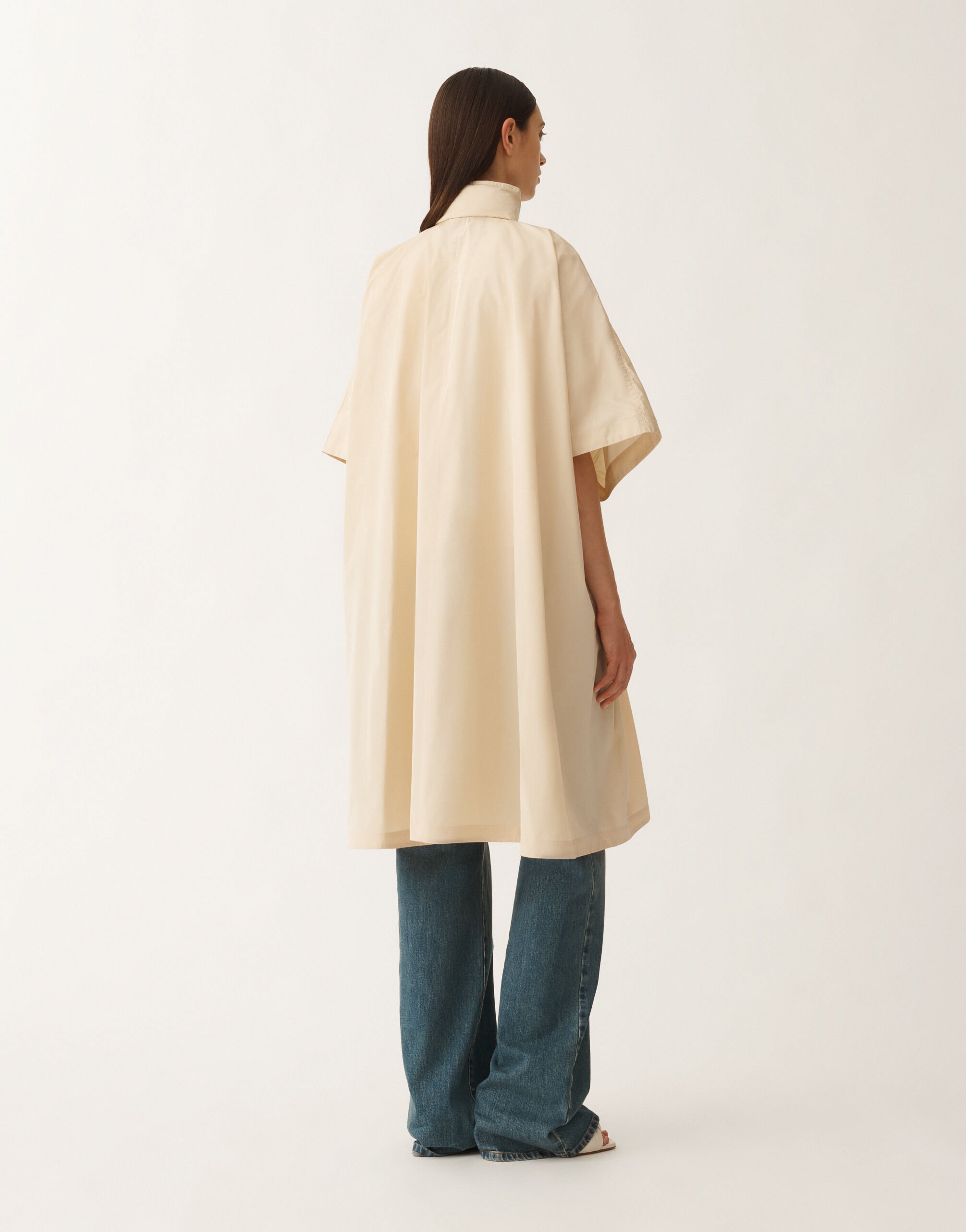Fabiana Filippi Cape aus Funktionstaft, vanillefarben WEISS CTD265F252L2950000