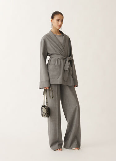 Fabiana Filippi Cool wool jacket, melange rock GREY GCD265F333D6200000