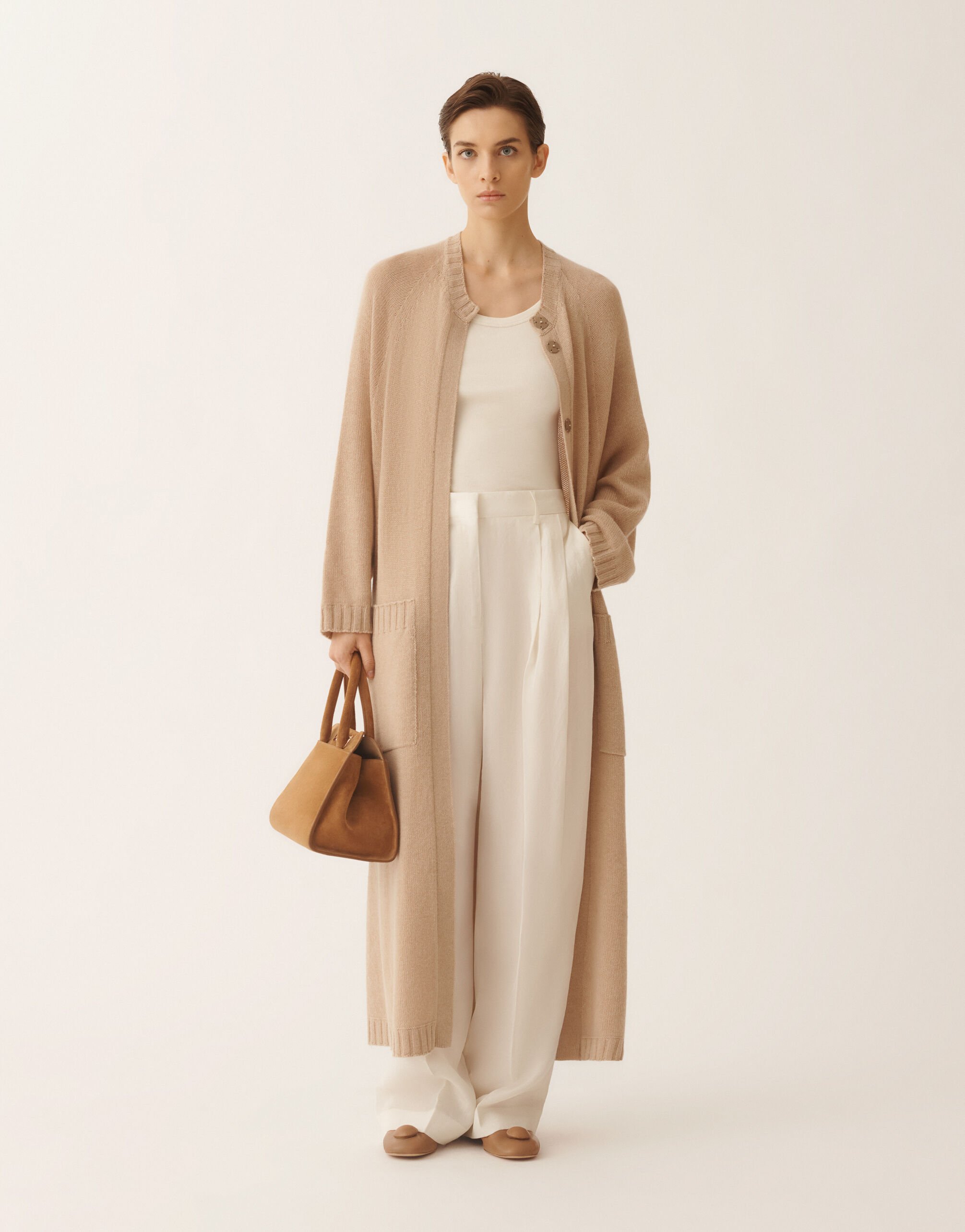 Cardigan in Platinum, beech Fabiana Filippi Cardigan in Platinum, beech Beech MAD266F026N1280000