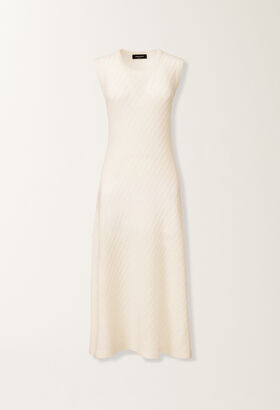 Fabiana Filippi Wool and silk dress with sequins, white WHITE ABD215F153D2960000