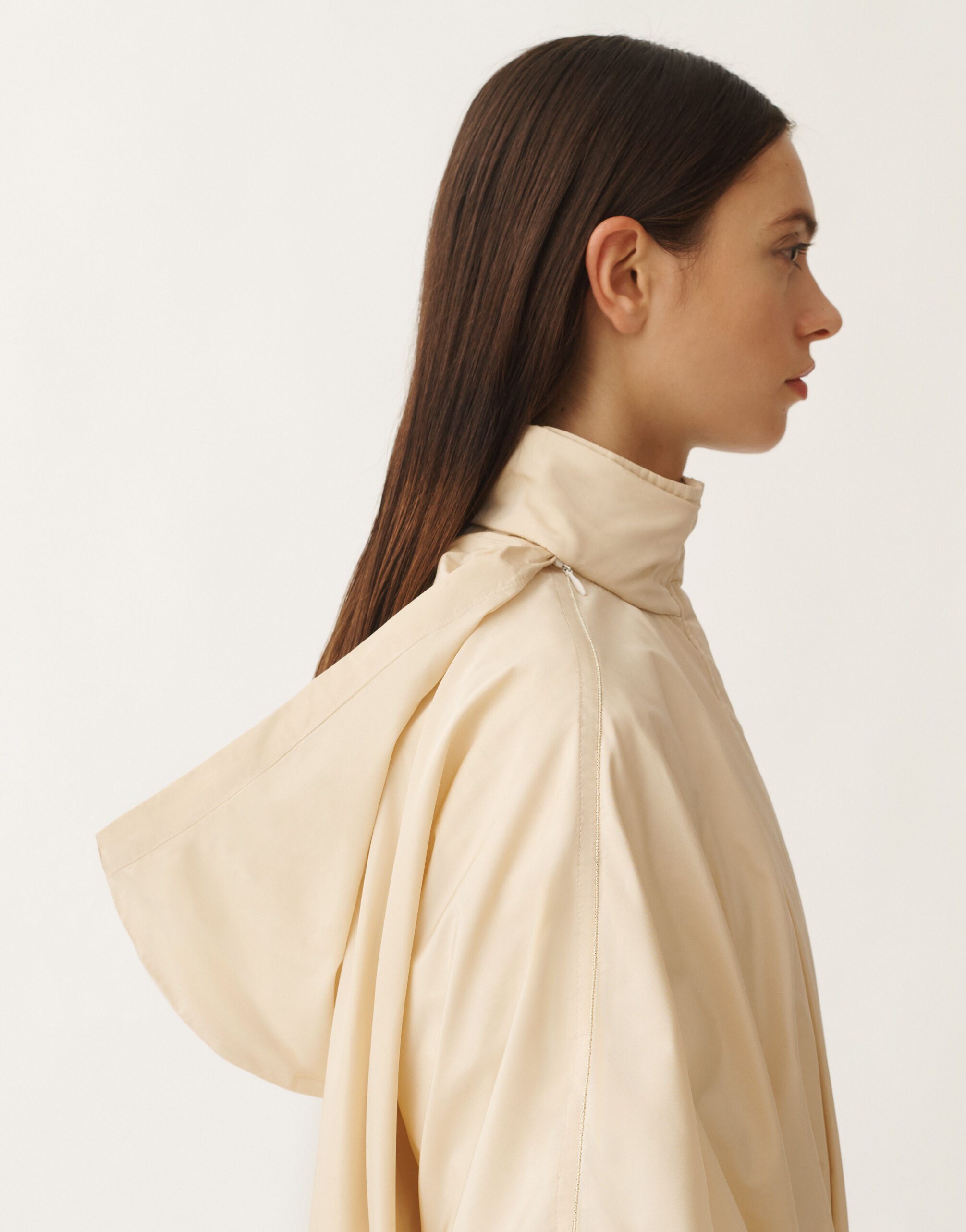 Fabiana Filippi Cape aus Funktionstaft, vanillefarben WEISS CTD265F252L2950000