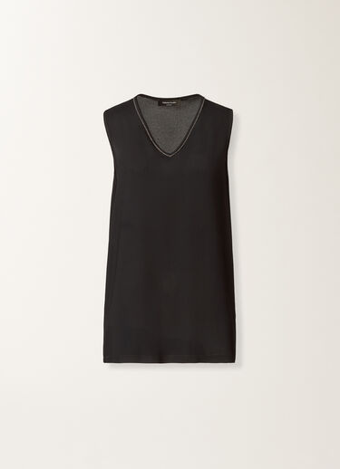 Fabiana Filippi Stretch sablé vest top, black BLACK TPD265F773L2350000