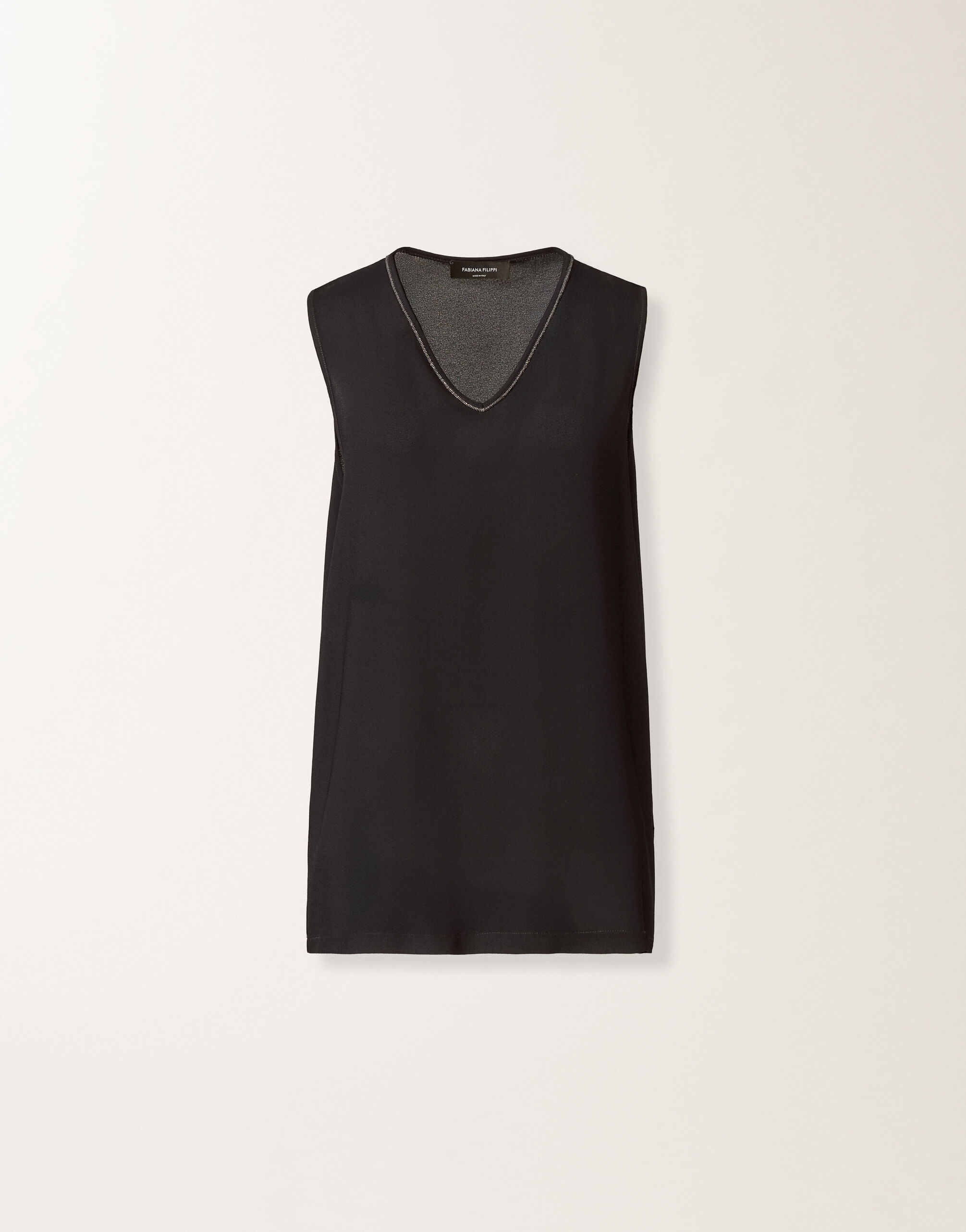Fabiana Filippi Stretch sablé vest top, black BLACK TPD265F773L2350000