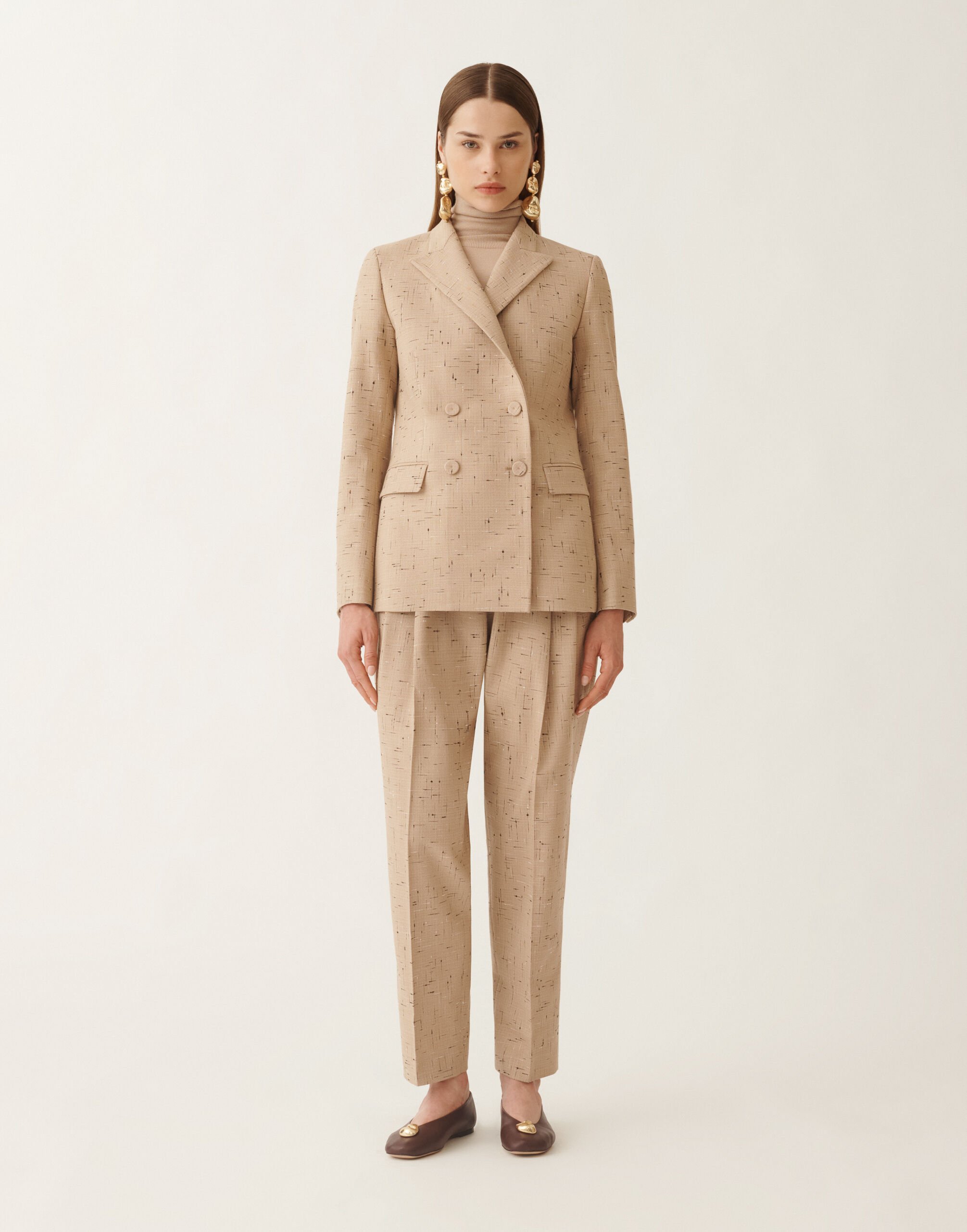 Fabiana Filippi Double-breasted jacket in buttoned tailoring, maple BEIGE GCD215F207D8920000