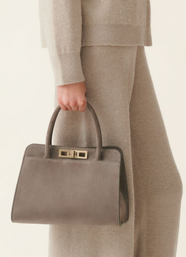 Fabiana Filippi Sac à main moyen en daim, moka meringue Moka meringue BGD216A852M5000000