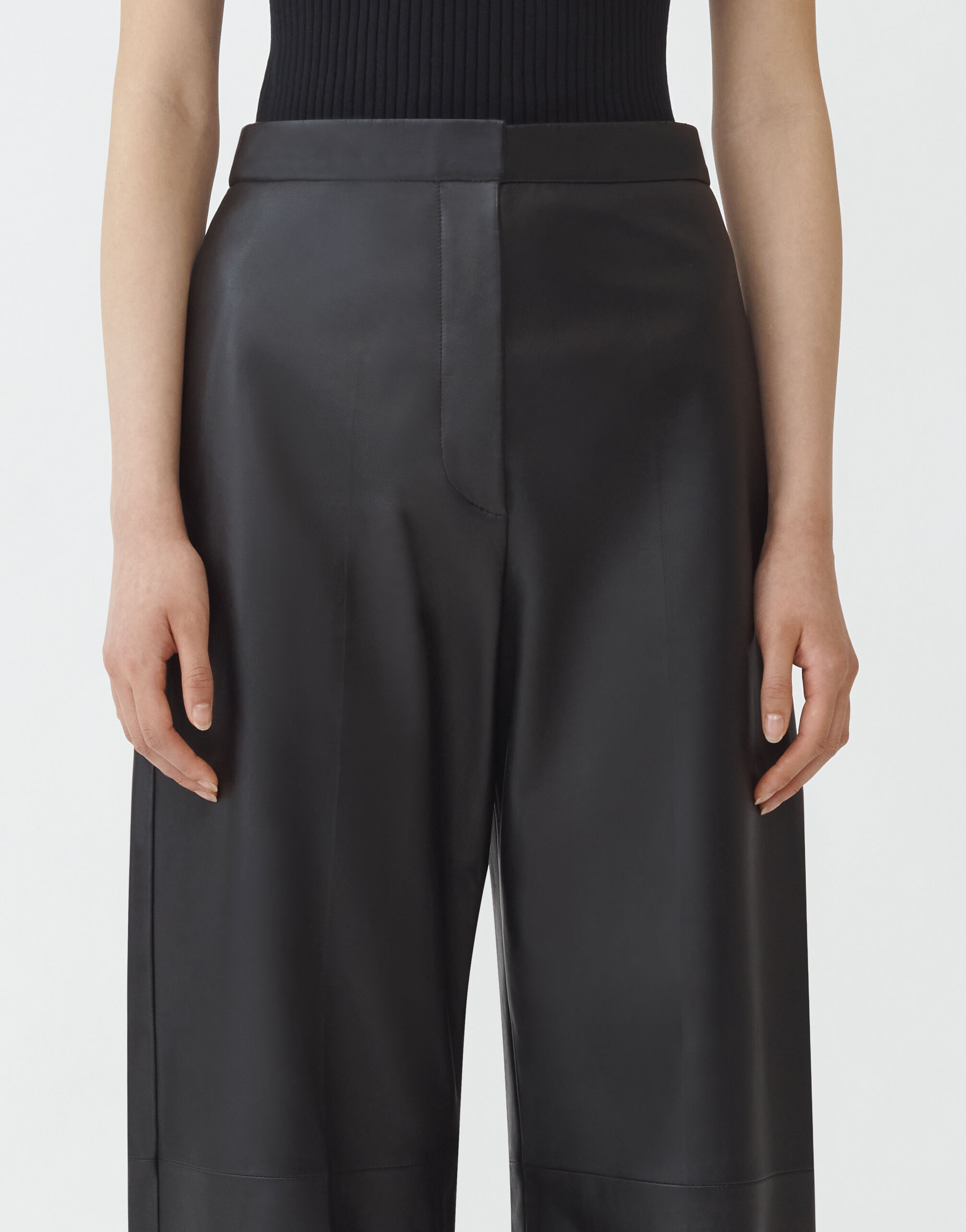 Fabiana Filippi Nappa leather trousers, black BLACK PLD264F274I9090000