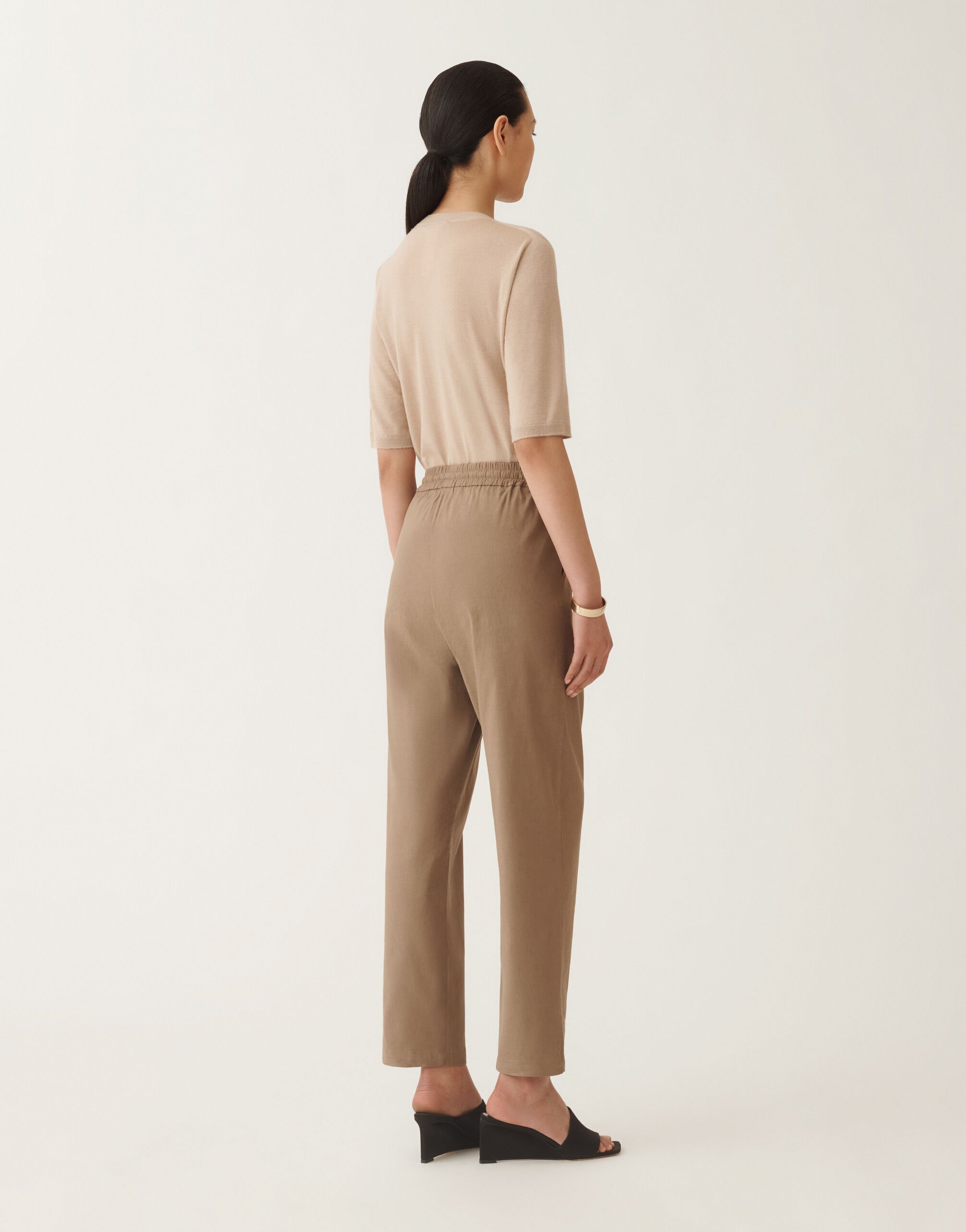 Fabiana Filippi Hose aus Stretch-Leinen-Viskose, taupe TAUPE PADC02F410H5490000
