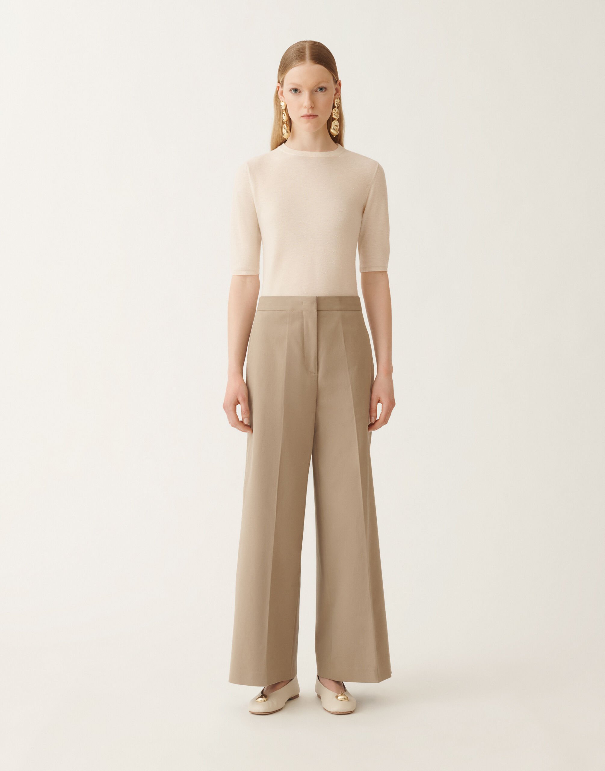 Fabiana Filippi Hose Spoleto aus Baumwollgabardine, olivgrün Grün PAD215F307L5150000