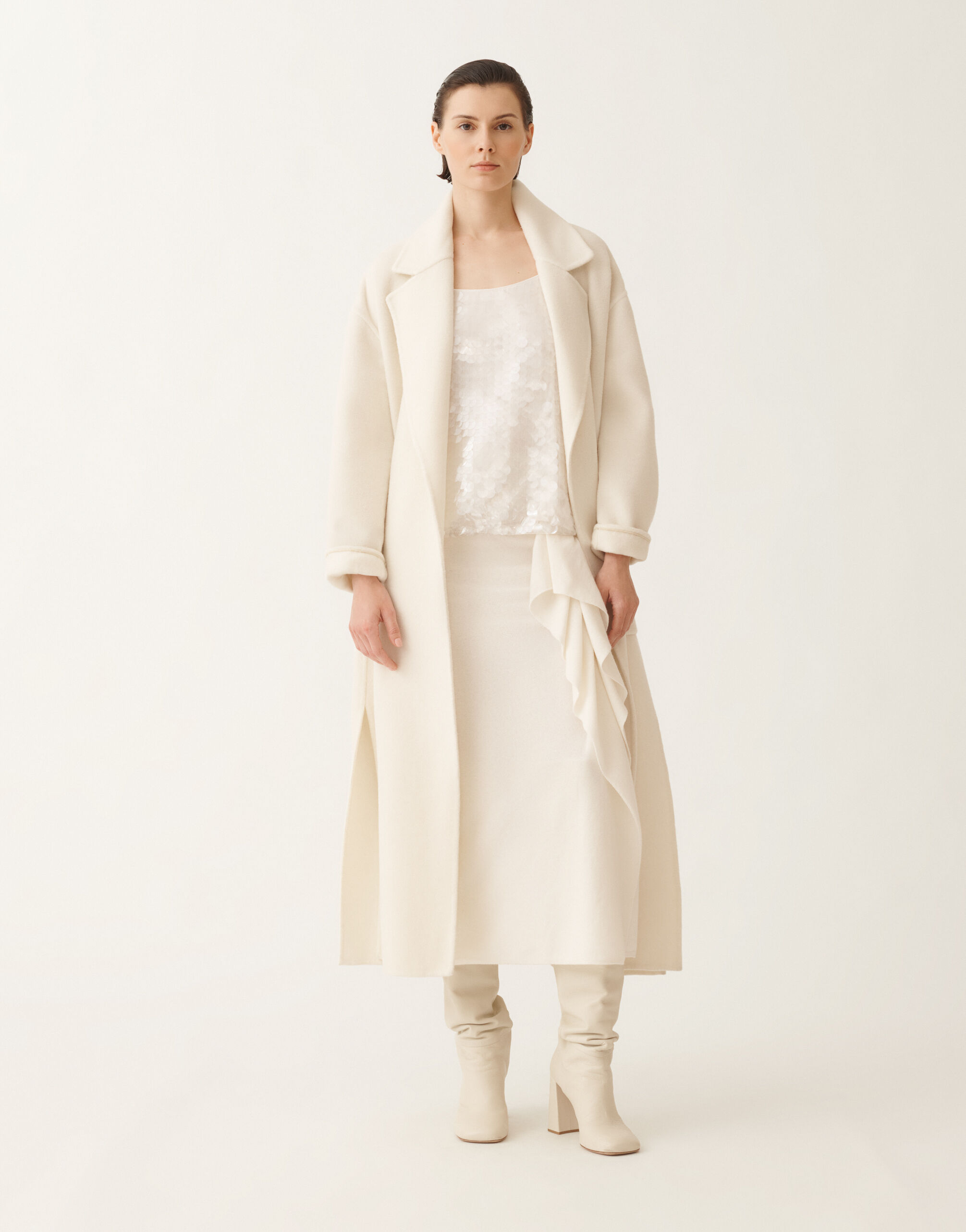 Fabiana Filippi Wrap skirt in Platinum, raffia White GND225F801N1280000