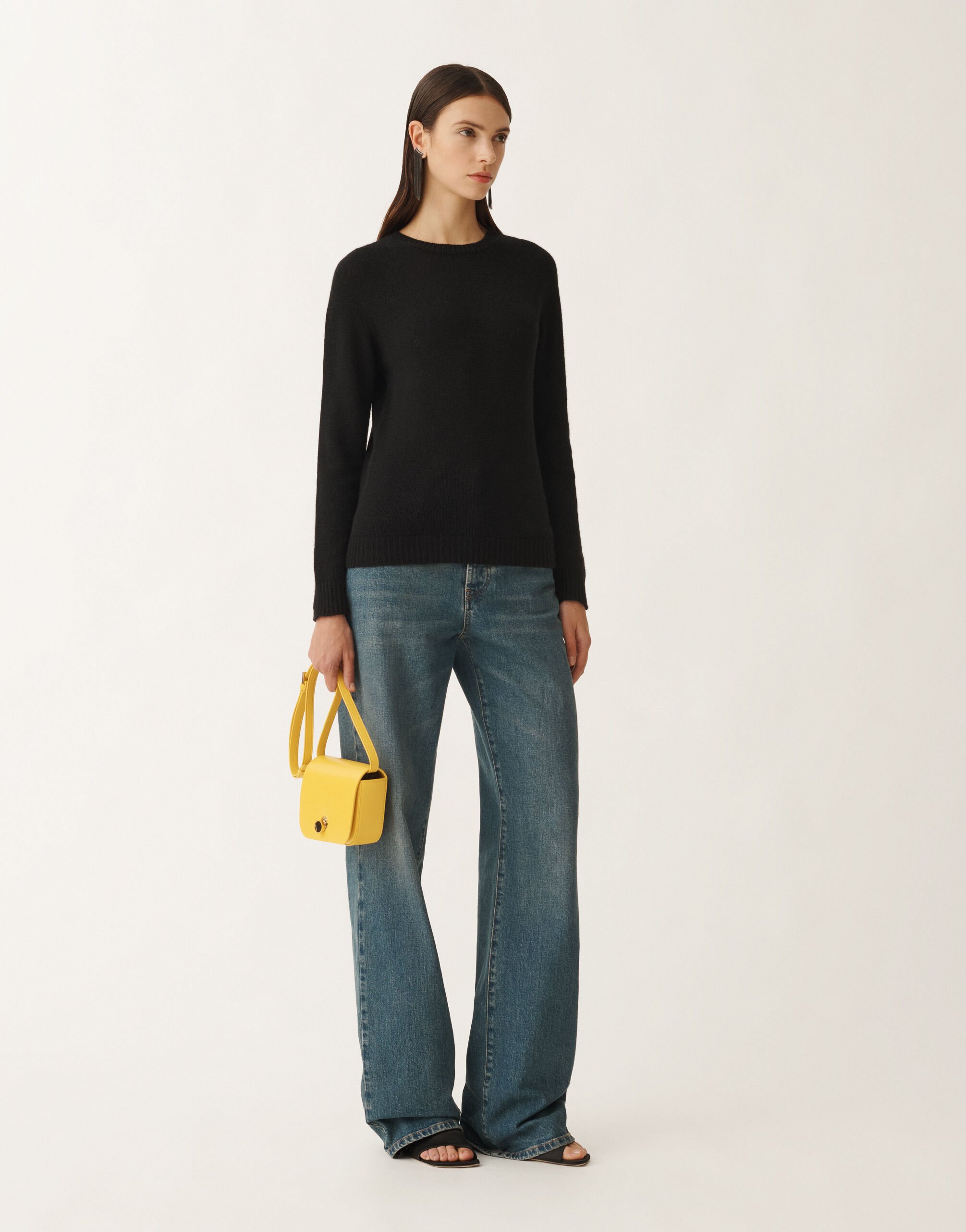 Fabiana Filippi Pullover aus aufgerautem Kaschmir, schwarz SCHWARZ MAD265F031N9000000
