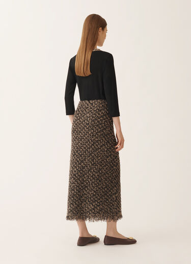 Fabiana Filippi Gonna in tweed e paillettes, fango e nero Marrone GND225F809L6290000