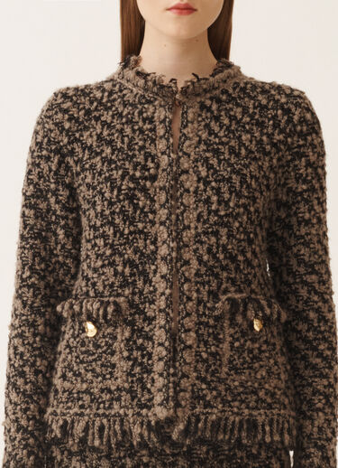 Fabiana Filippi Jacket in tweed and sequins, mud and black Brown GCD225F122L6290000