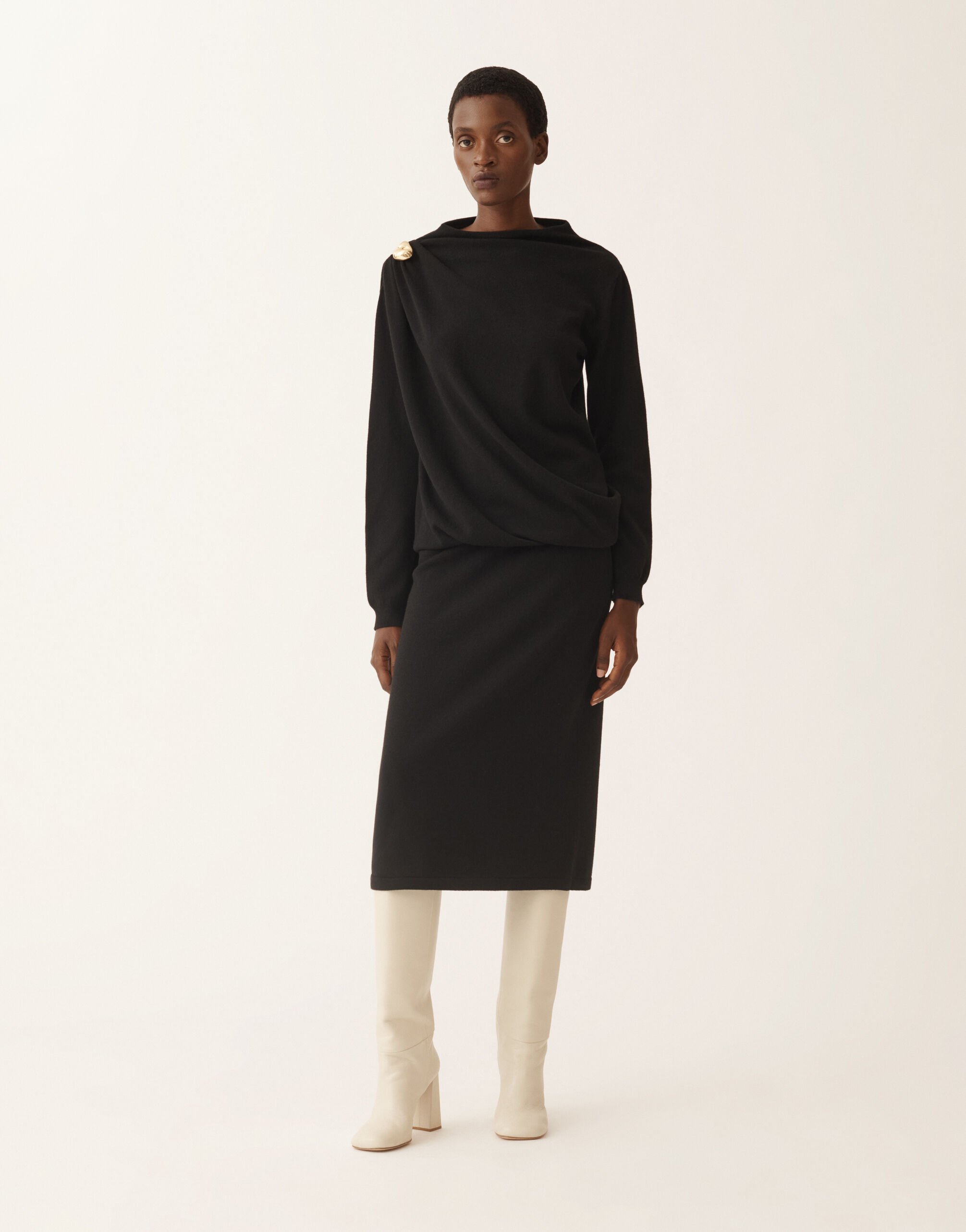 Fabiana Filippi Dress in Platinum, black Black ABD225F618N1280000