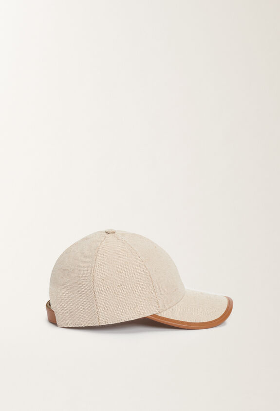 Fabiana Filippi Baseballkappe aus Canvas und Leder, lederbraun BRAUN SAD265A807L2070000