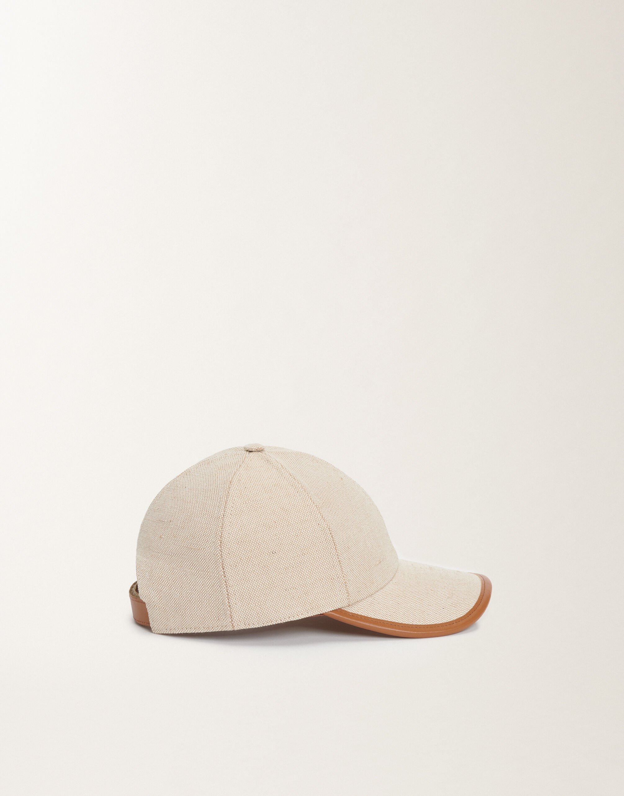 Fabiana Filippi Canvas and leather baseball cap, tan BROWN SAD265A807L2070000